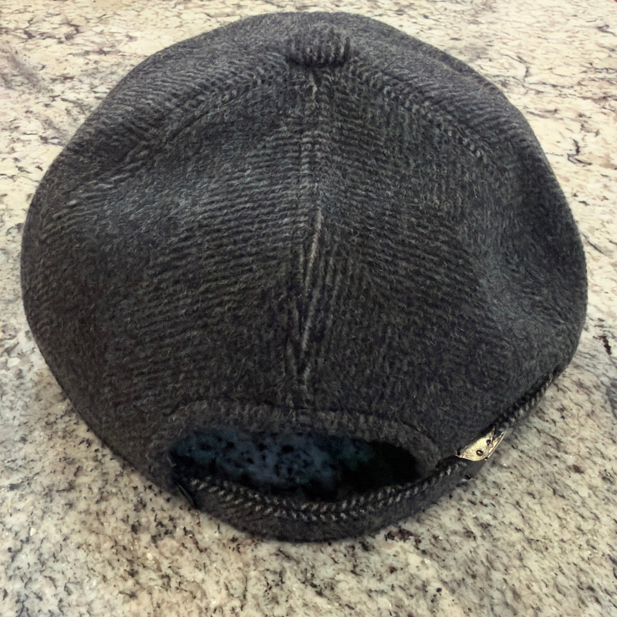Alfonso D'Este 100% Cashmere Gray Herringbone Baseball Cap 54537