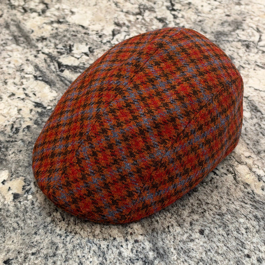Alfonso D'Este "Siena Plaid" Oranges and Reds- Hanover Split Flat Cap 55137