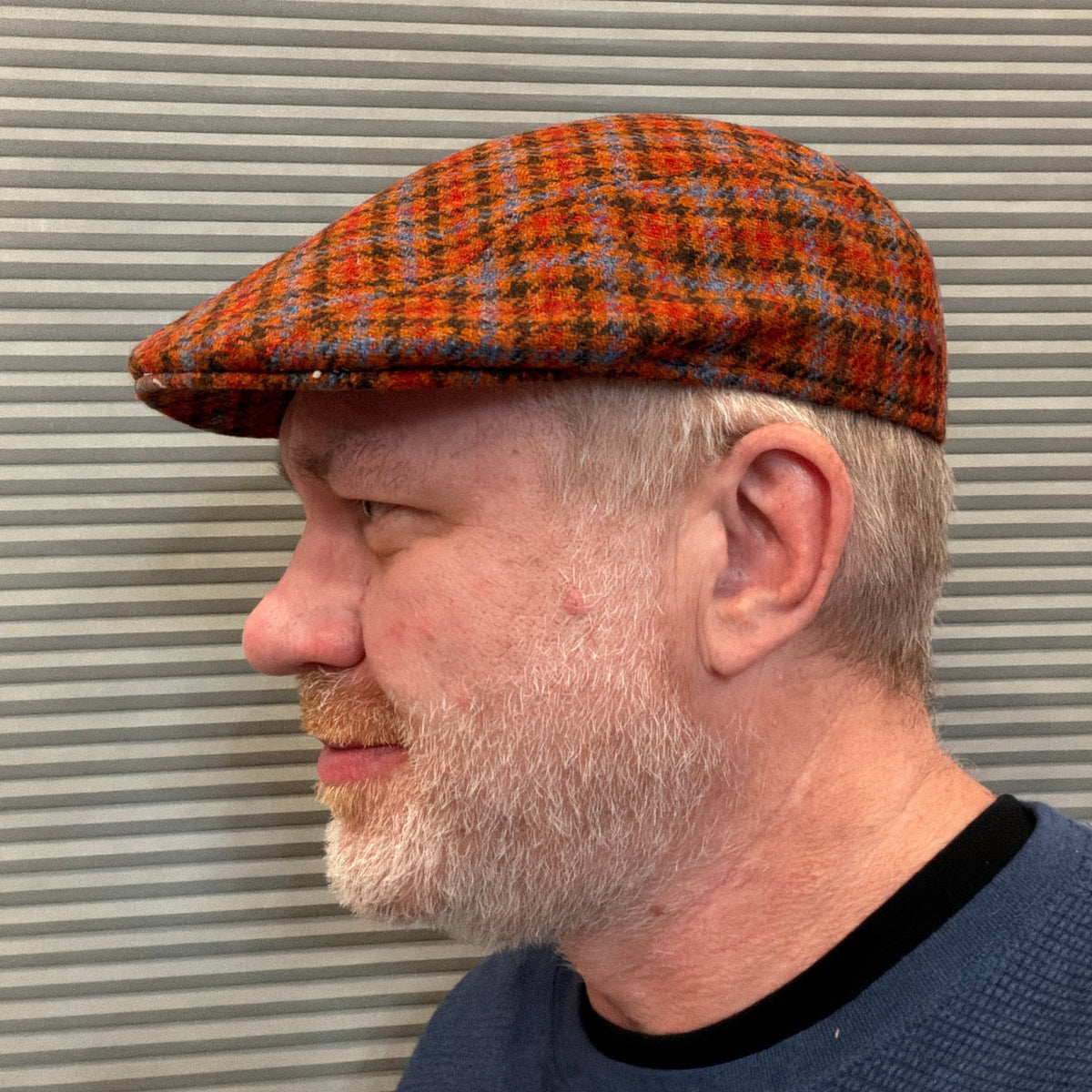 Alfonso D'Este "Siena Plaid" Oranges and Reds- Hanover Split Flat Cap 55137