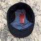 Alfonso D'Este Blue Herringbone Tirreno Flat Cap with earflaps 55151