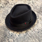 Black wool diamond pork pie hat 55919