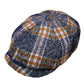 Plaid patterned cap on a white background