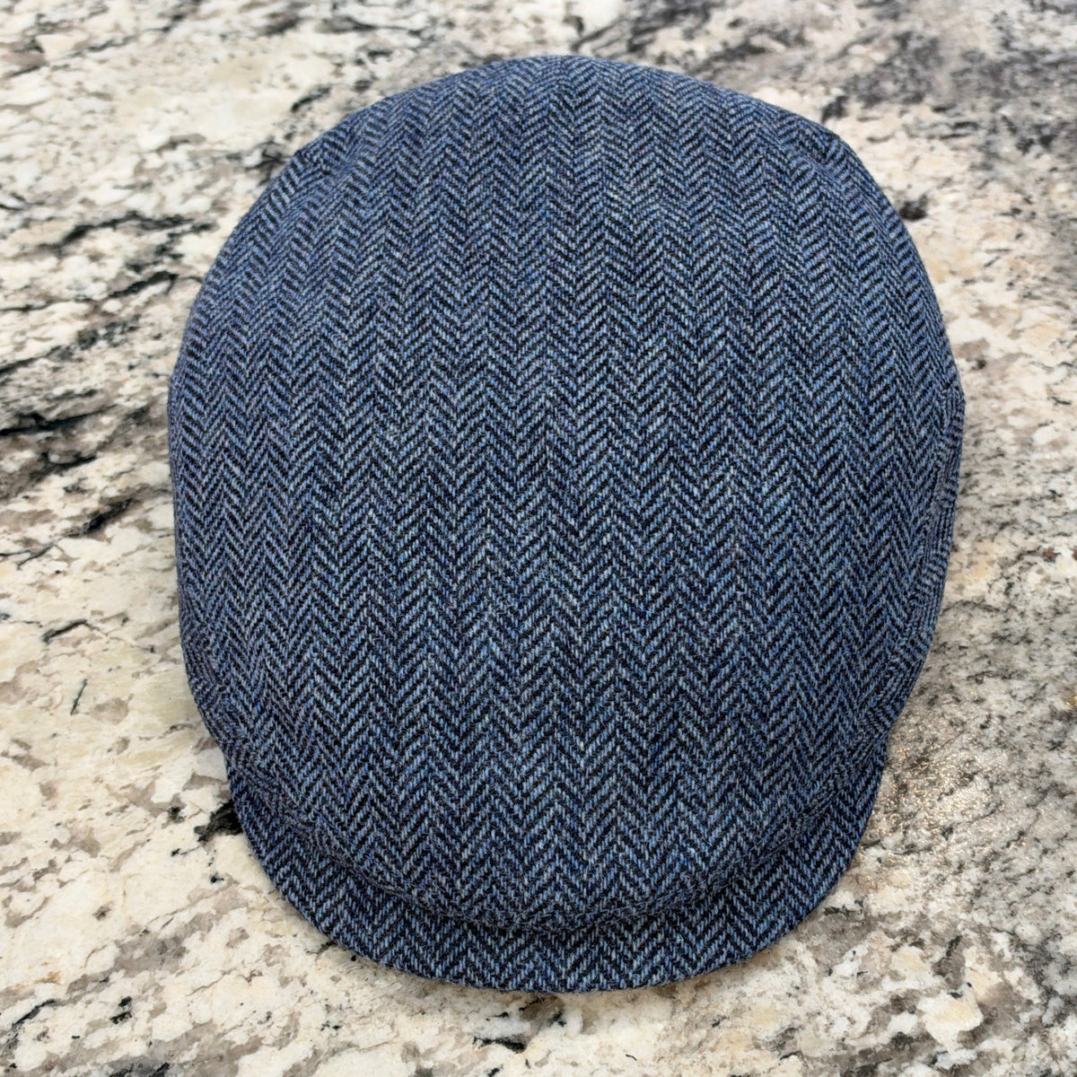 Alfonso D'est Blue Herringbone Holland & Sherry English Flat Cap 58673