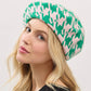 Houndstooth Knit Beret