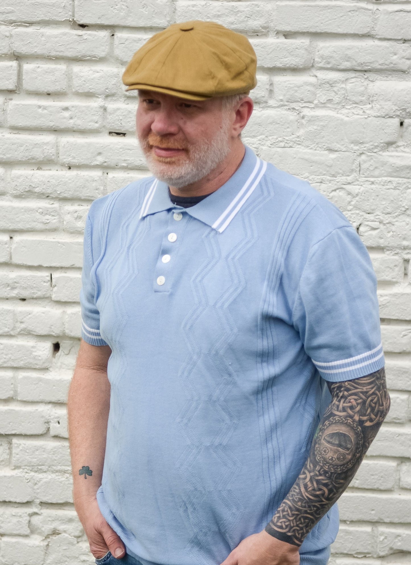 The Summer "Garrison" - Beige Newsboy Cap by Hologramme Paris