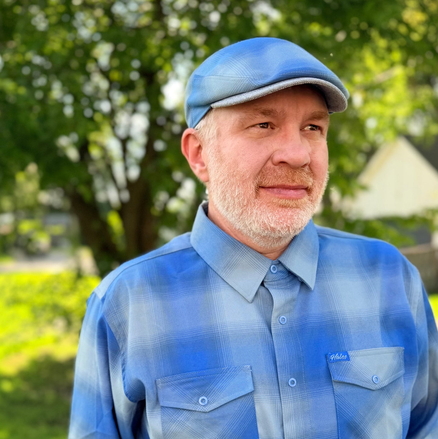 La Basilica Flannel Flat Cap -  Hales Speed Shop X FunkyBrims Collab (with Pin)