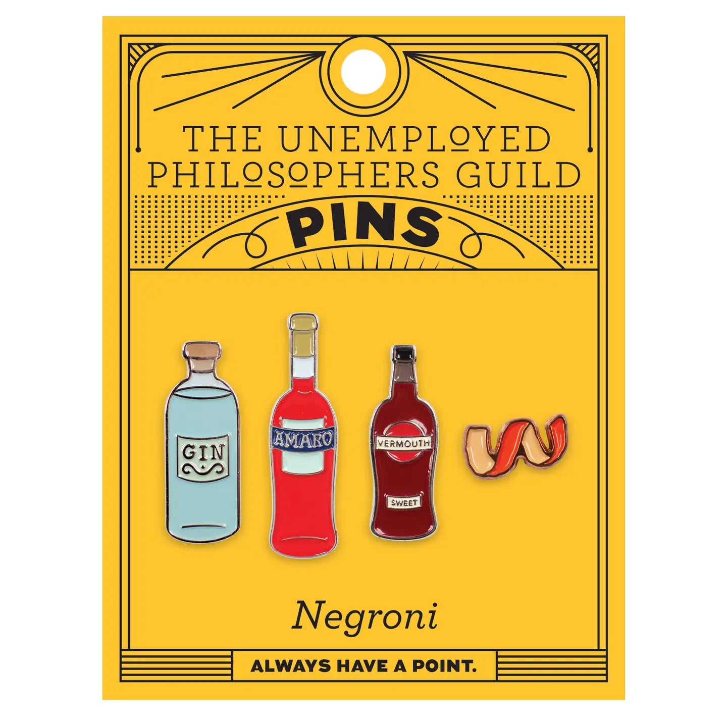 Negroni Cocktail Pin Set
