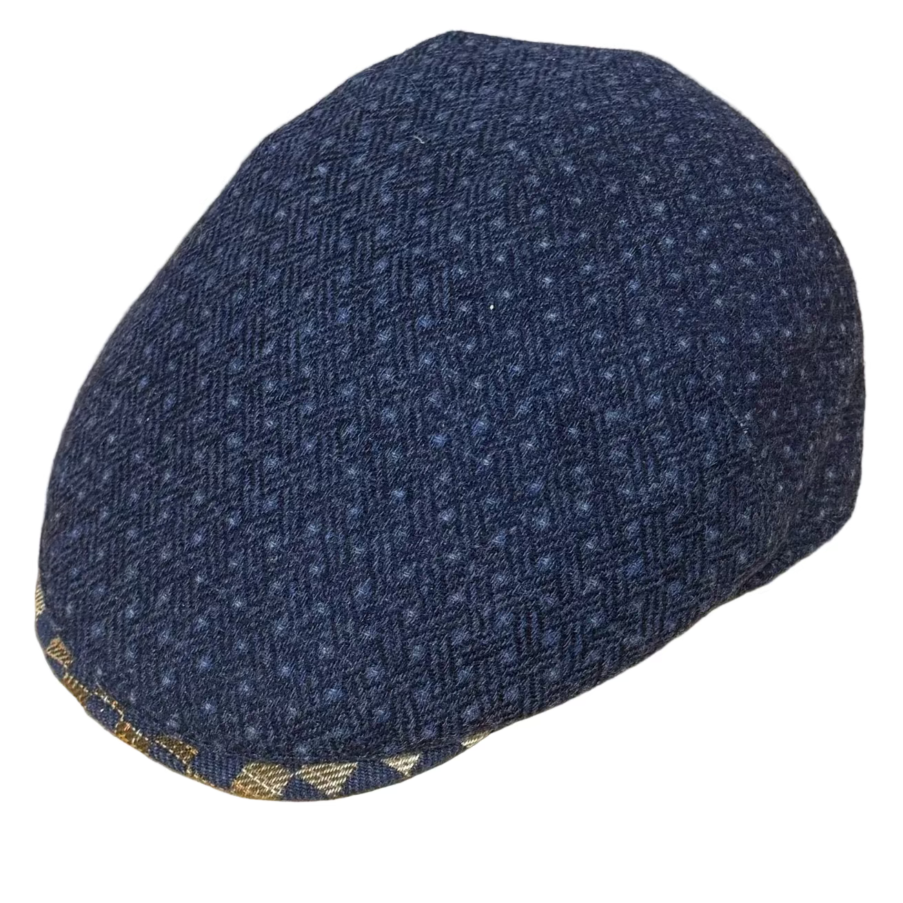 Alfonso d'Este Blue Abstract Flat Cap at FunkyBrims