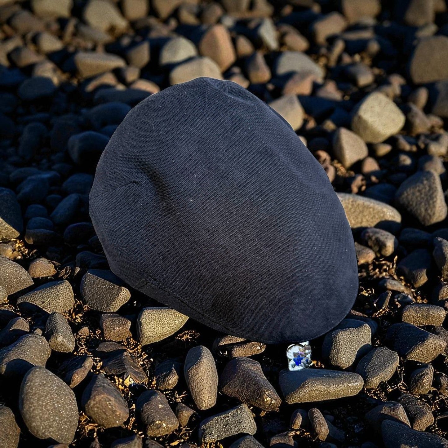 The "Bad Moon" Black Flat Cap Hales Speed Shop X FunkyBrims Collab with Cap Pin