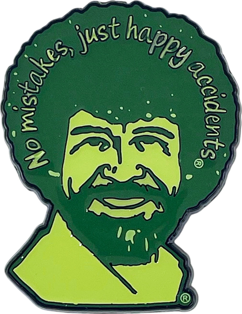 Bob Ross "Happy Accidents" Enamel Pin