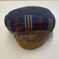 Breakwater Silk and LInen Patchwork Flat cap by Capas at FunkyBrims.