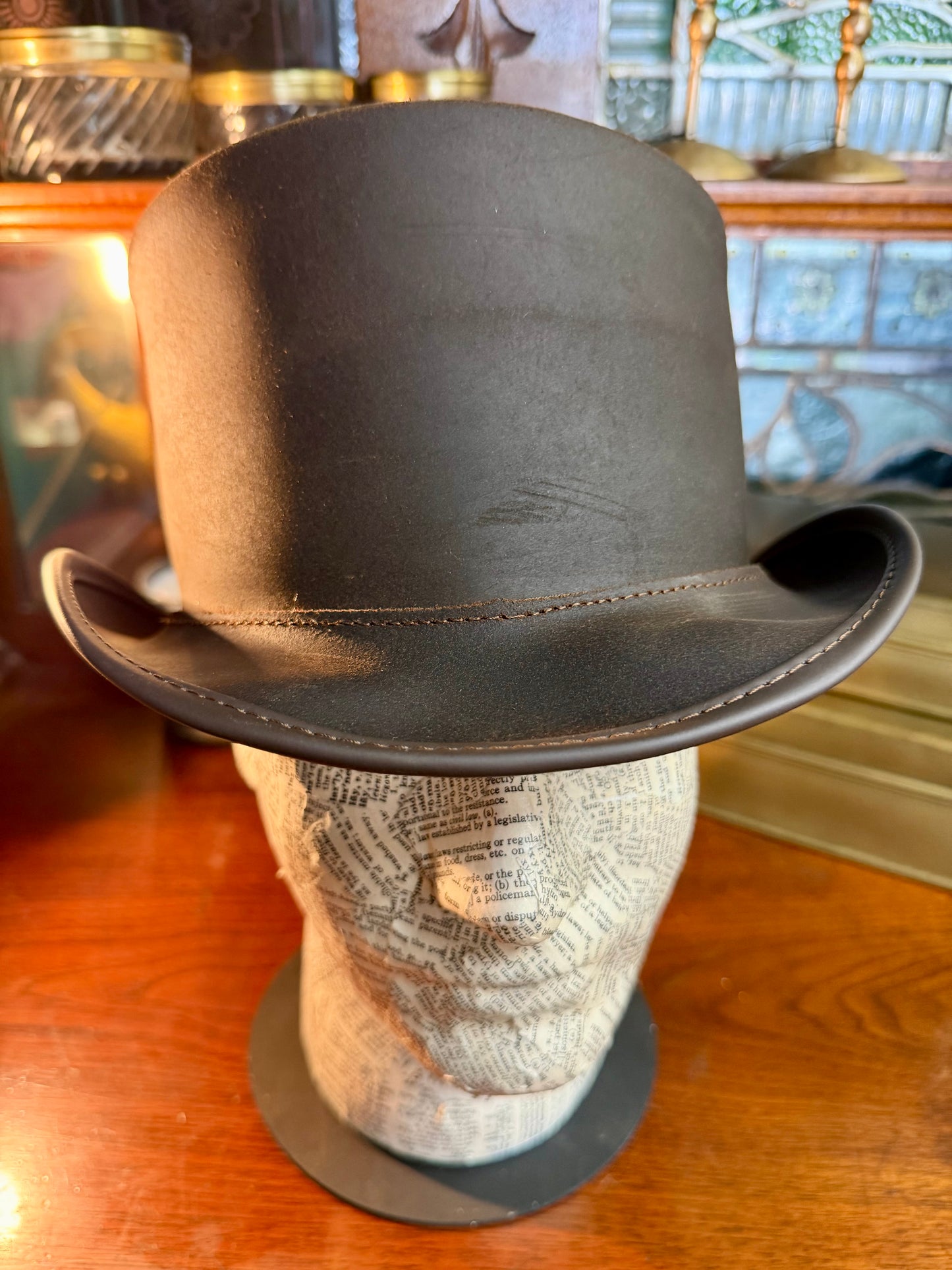 El Dorado Brown Leather Top Hat