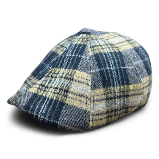 The Bruin Peaky - Gold and Black Plaid Cap by Boston Scally Co.