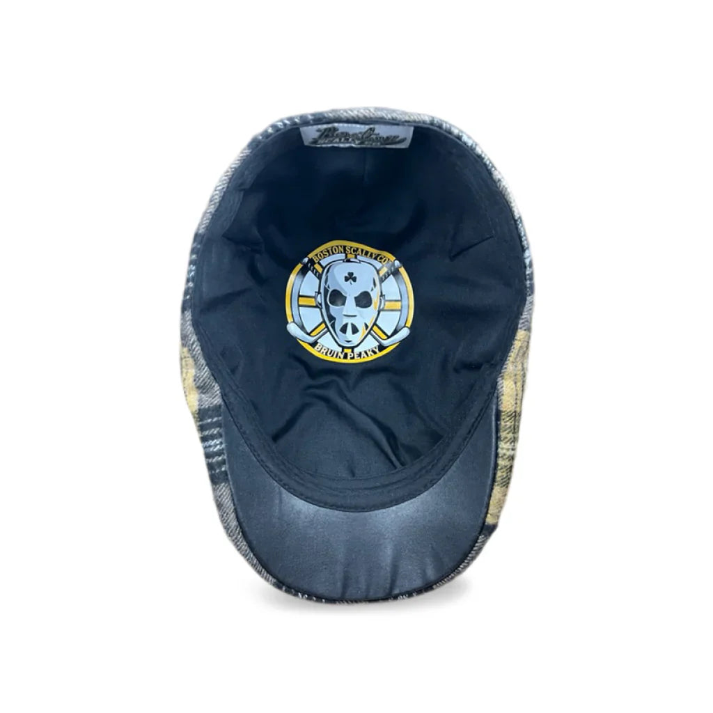 The Bruin Peaky - Gold and Black Plaid Cap by Boston Scally Co.
