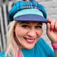 Women's Oasis Plaid Newsboy Cap Hales Speed Shop X FunkyBrims Collab (with pin)