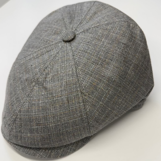 Como Pewter Silk Newsboy Cap from FunkyBrims in Gray / Silver.