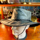 Crushable Leather Outback Hat in Black