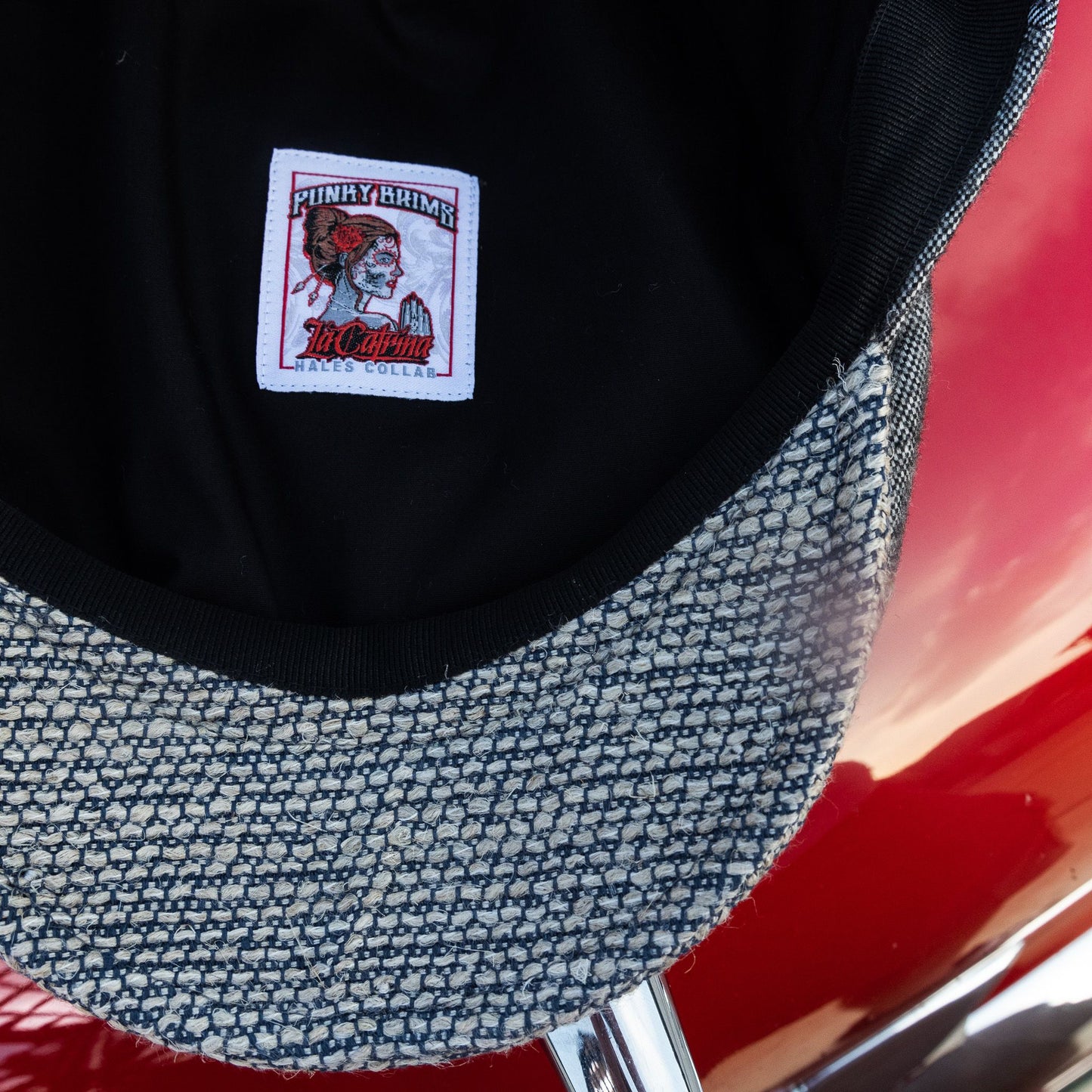 La Catrina Cruiser Flat Cap -  Hales Speed Shop X FunkyBrims Collab (with pin)