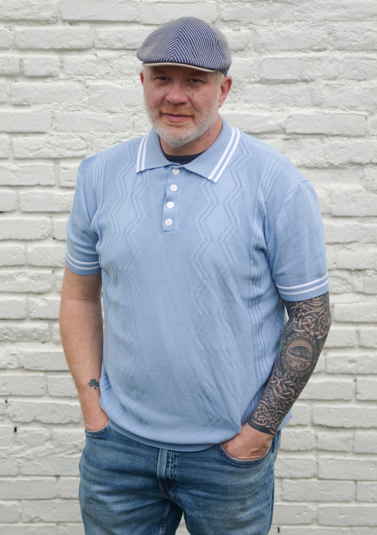 The "Coastline" Navy Blue Pub Cap by Hologramme Paris at FunkyBrims