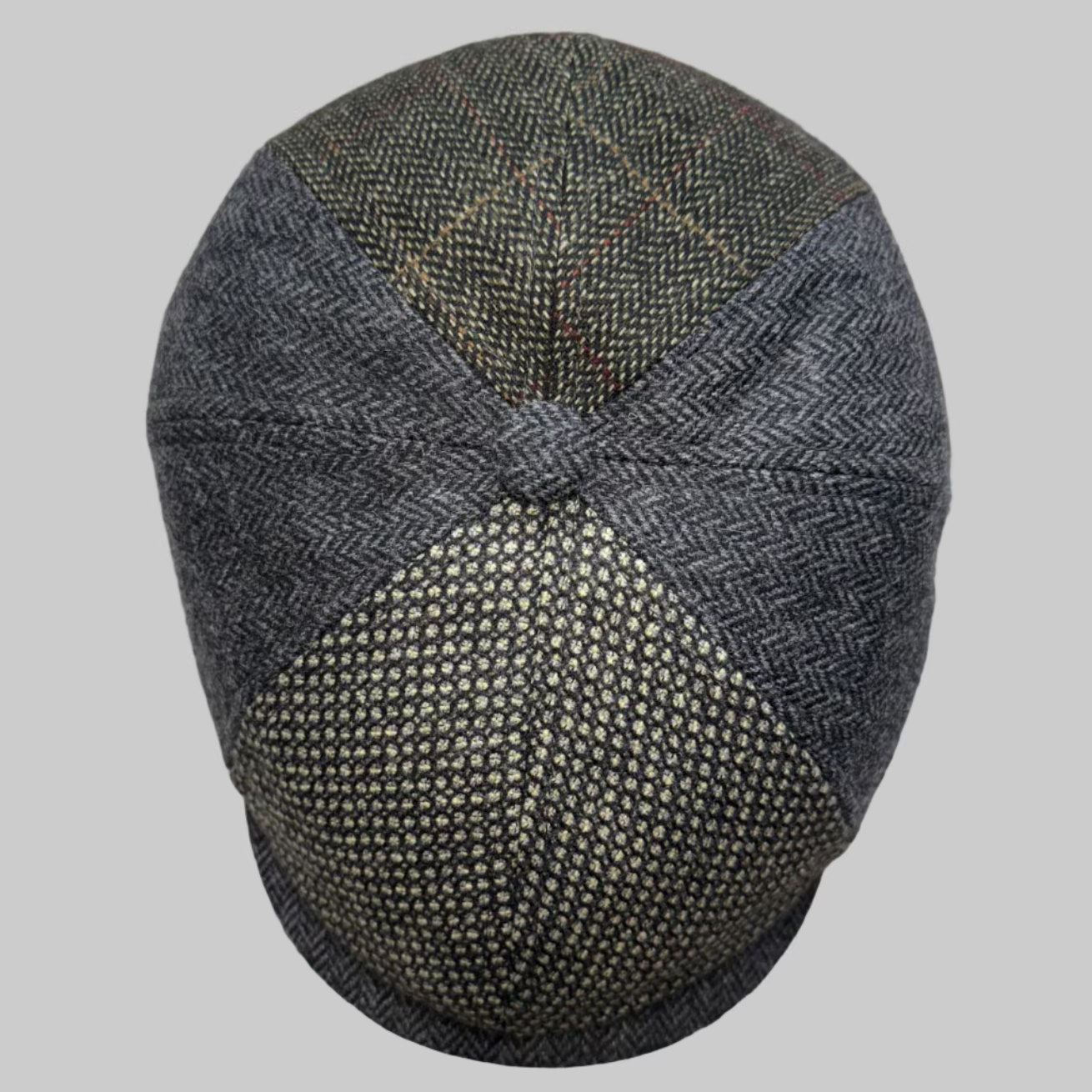 Digbeth Patch by FunkyBrims. Patchwork newsboy with Gray Herringbone.  Peaky Blinders Style.