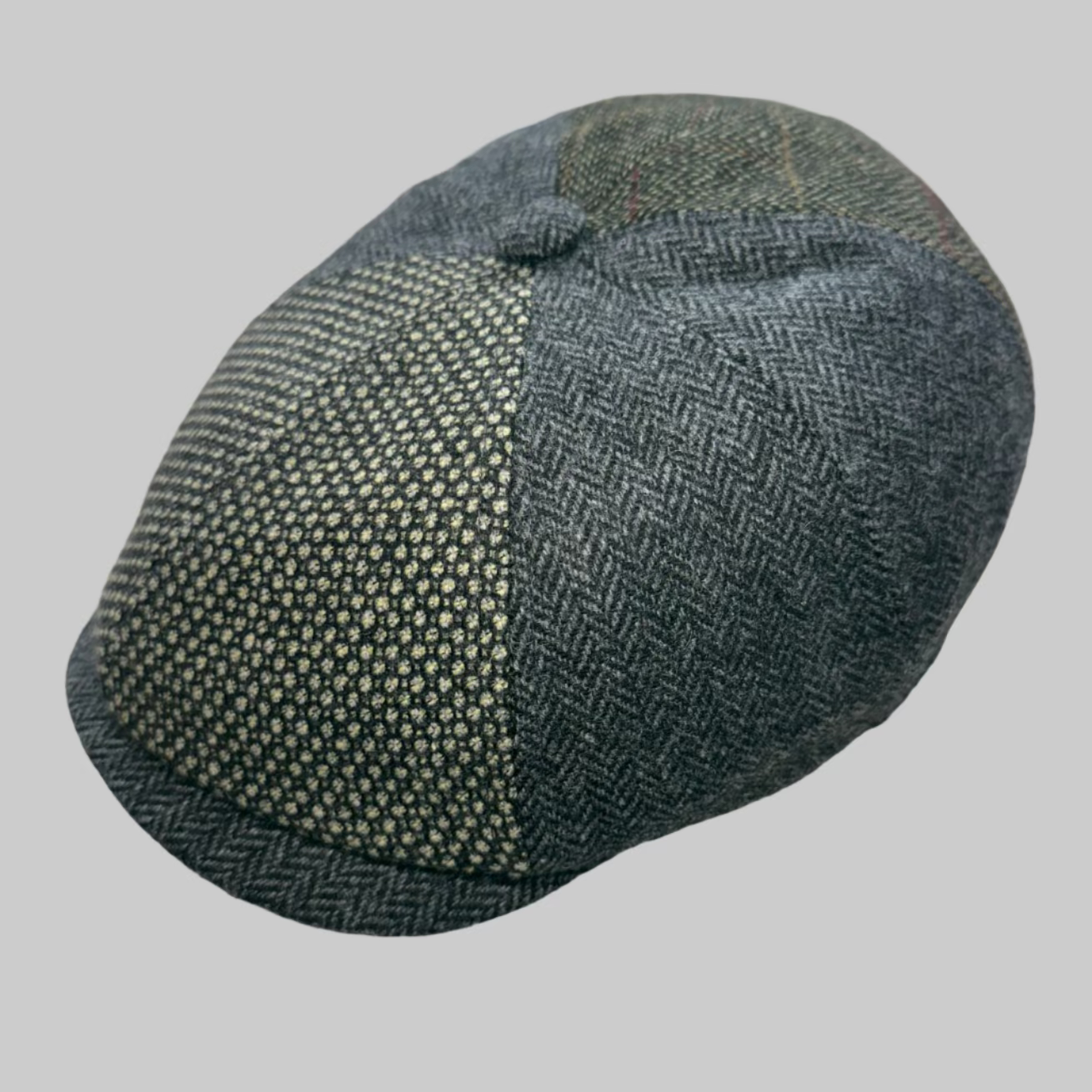 Digbeth Patch by FunkyBrims. Patchwork newsboy with Gray Herringbone.  Peaky Blinders Style.