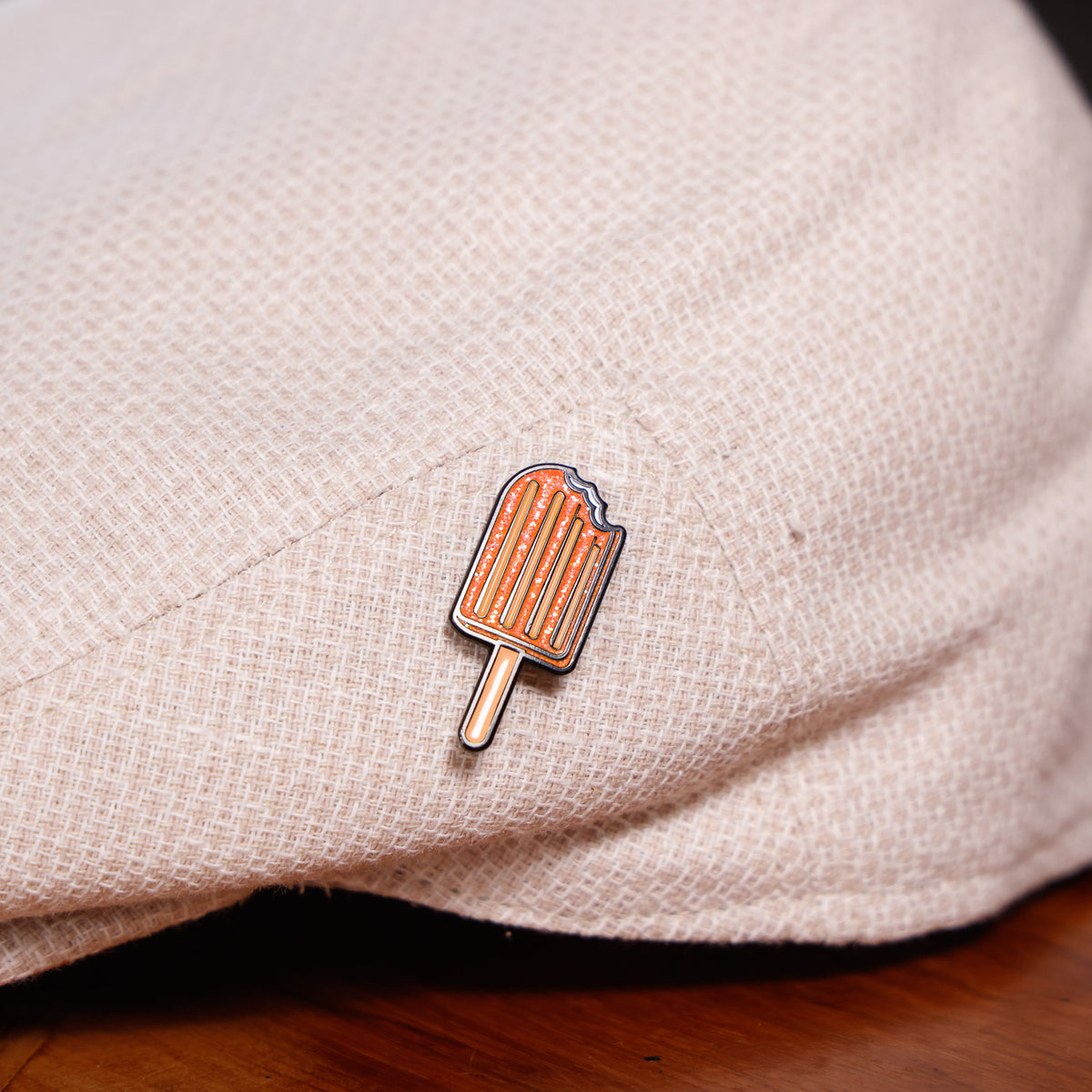 Dreamsicle Cream Flat Cap -  Hales Speed Shop X FunkyBrims Collab (with pin)