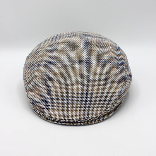 The Fresh Plaid Italian Linen Flat Cap by Hologramme Paris