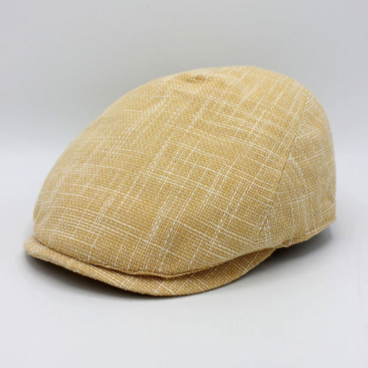 The "Citrus Summer" - Lemon Yellow Flat Cap by Hologramme Paris