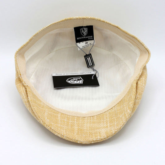 The "Citrus Summer" - Lemon Yellow Flat Cap by Hologramme Paris