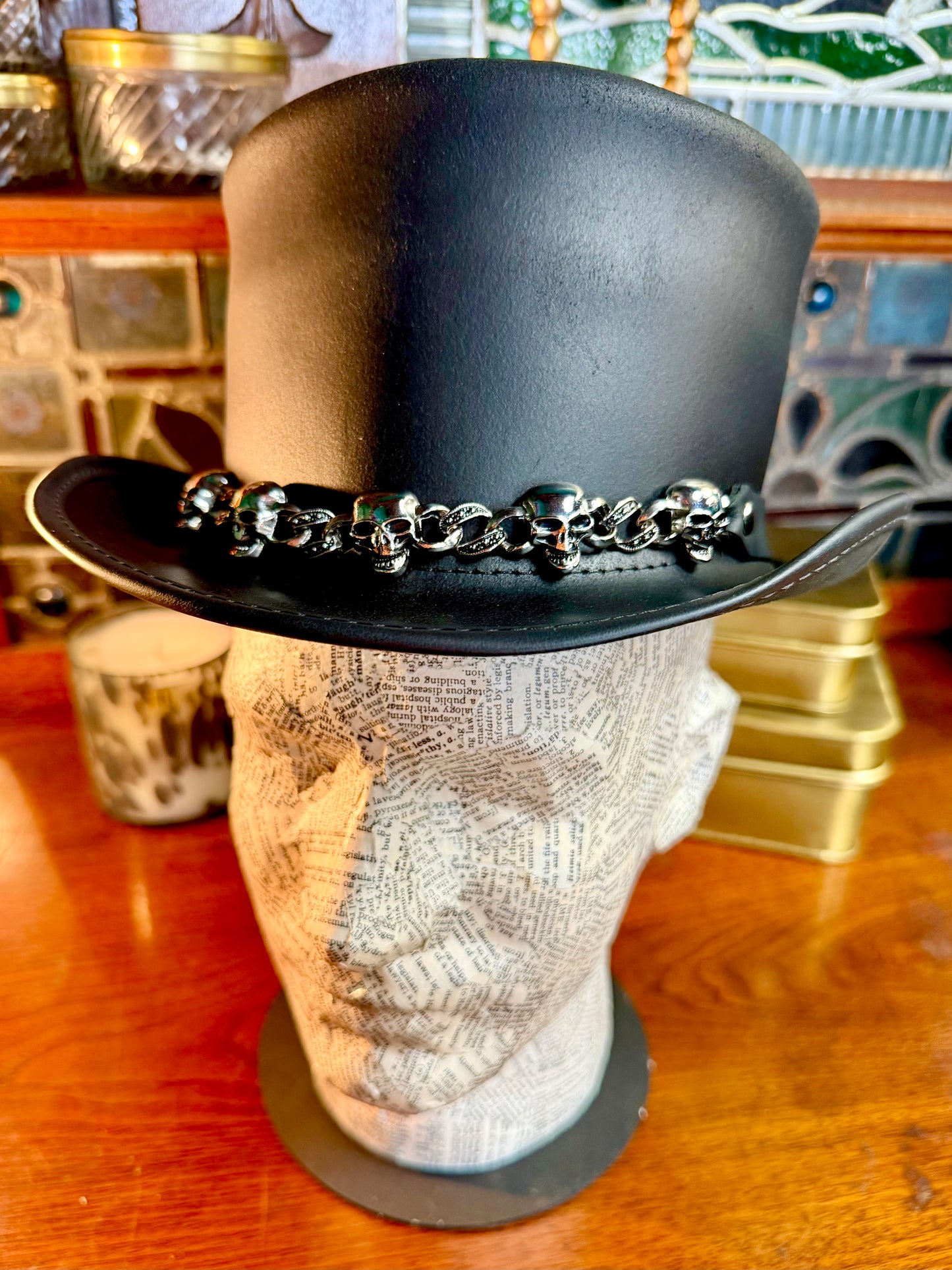 El Dorado 5 Skull Leather Top Hat