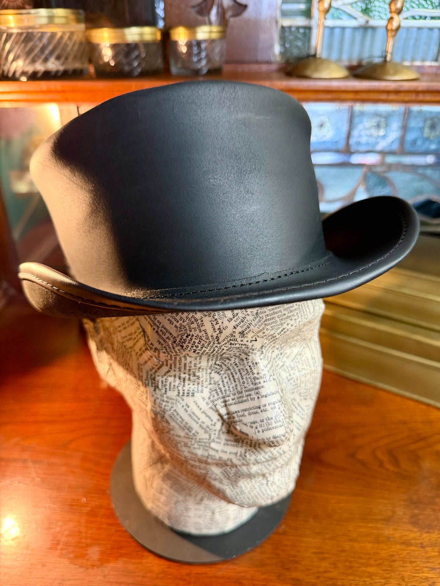 El Dorado Black Leather Top Hat