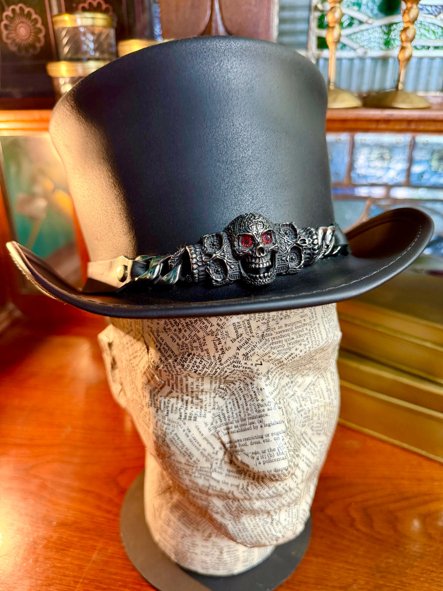 El Dorado Red Eye Leather Top Hat