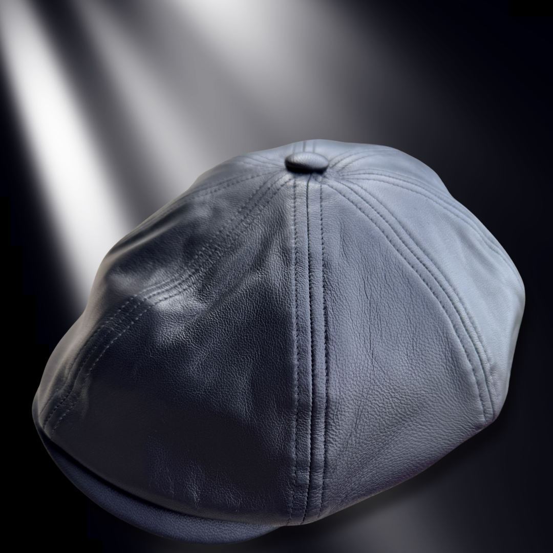 Bike Night Real Black Leather Newsboy Hales Speed Shop X FunkyBrims Collab (with Pin)