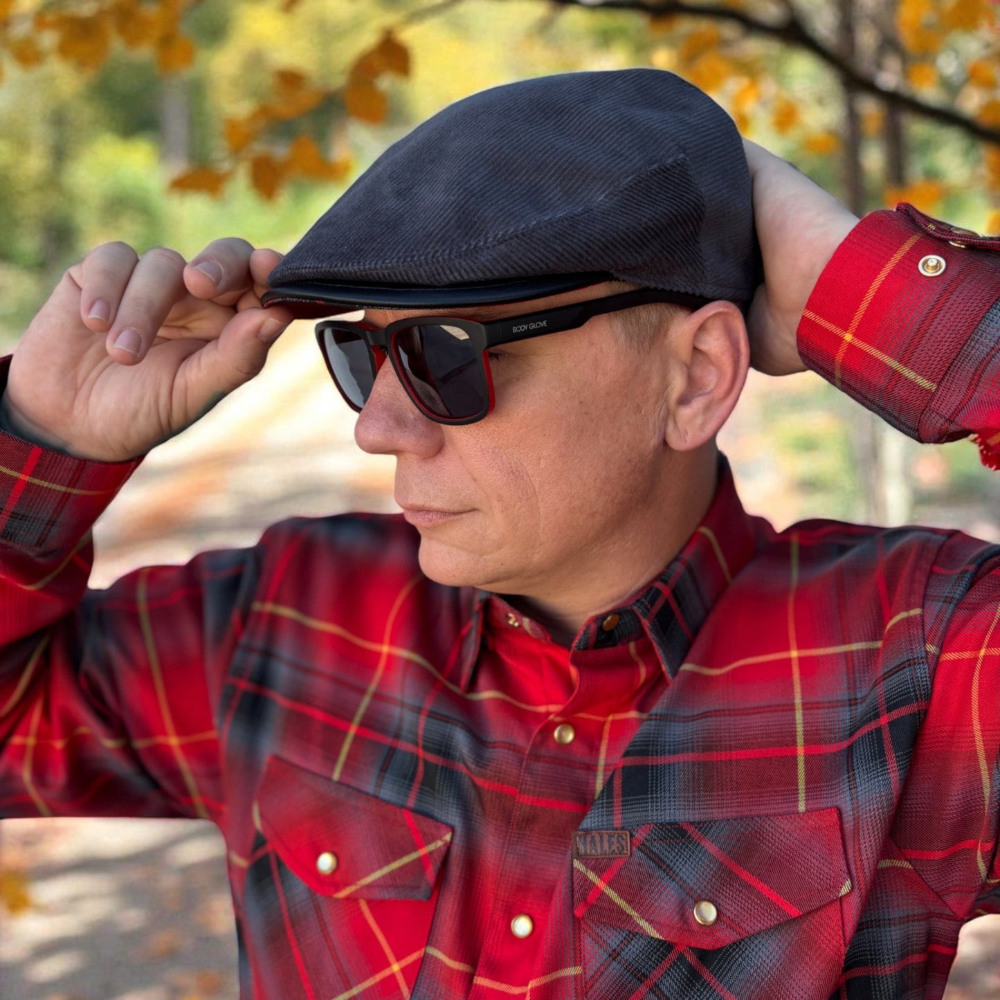 The Teufel Hunden Gunmetal Cord Flat Cap Hales Speed Shop X FunkyBrims Collab with Cap Pin