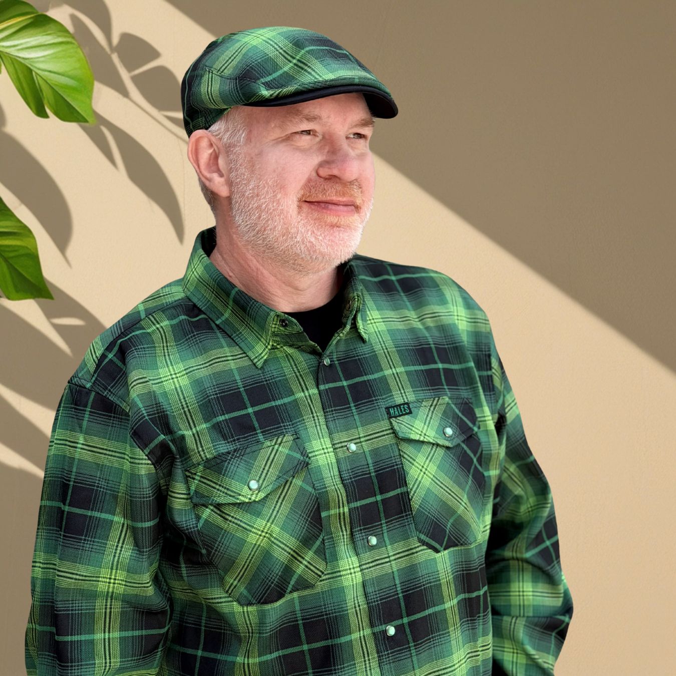 Fight the Stigma Flannel Flat Cap | Green Plaid Hat | Hales x
