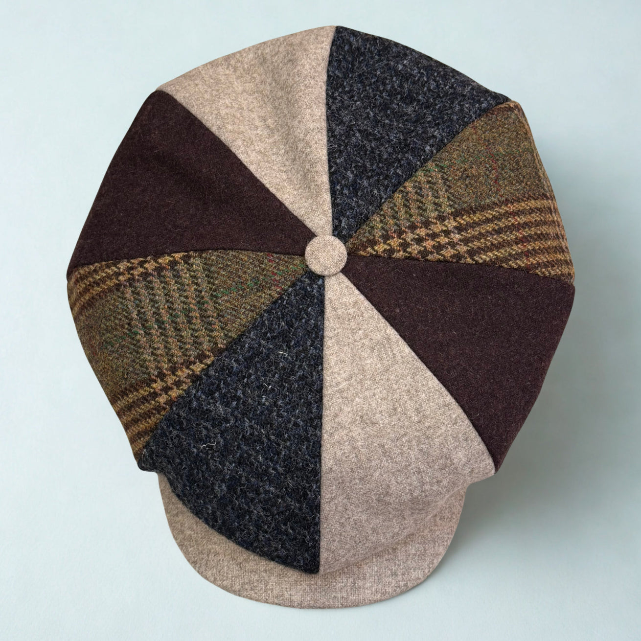 Funky Blinders Fall 2025 Patchwork cap Made in England by Laird Hatters at FunkyBrims.