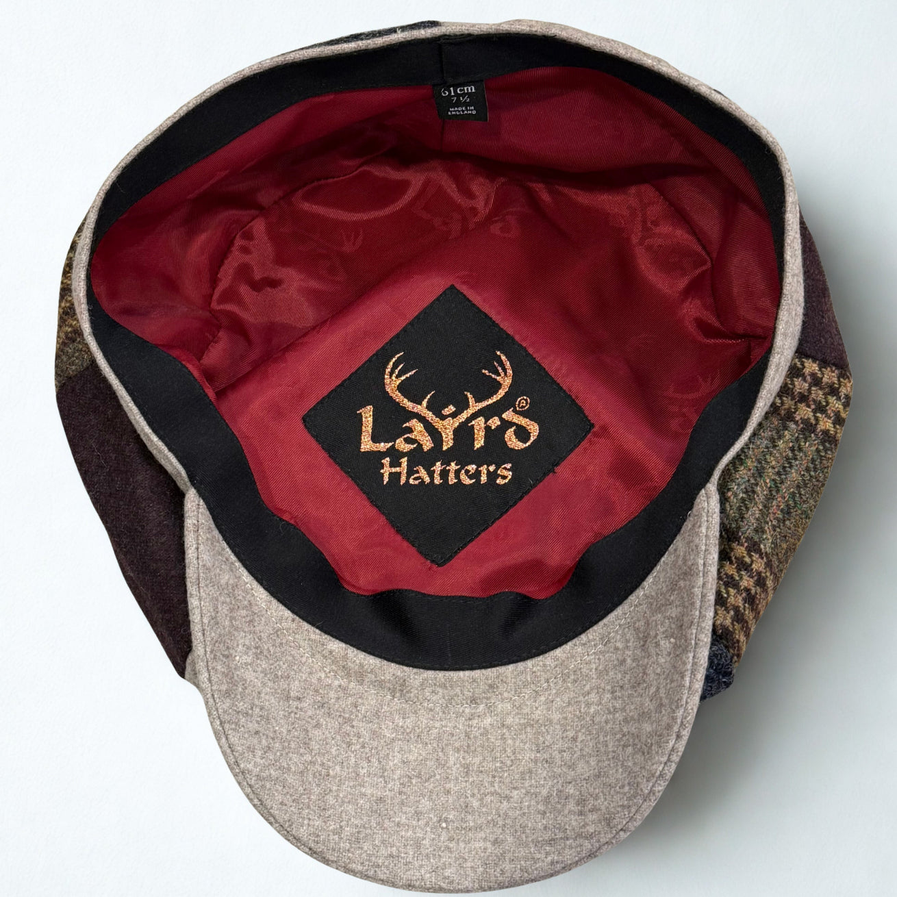 Funky Blinders Fall 2025 Patchwork cap Made in England by Laird Hatters at FunkyBrims.