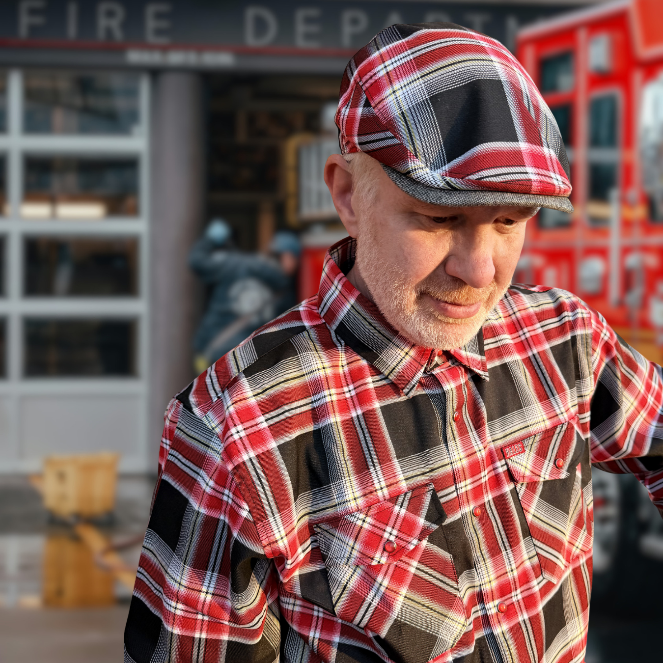 Leatherhead Flannel Flat Cap -  Hales Speed Shop X FunkyBrims Collab (with Pin)