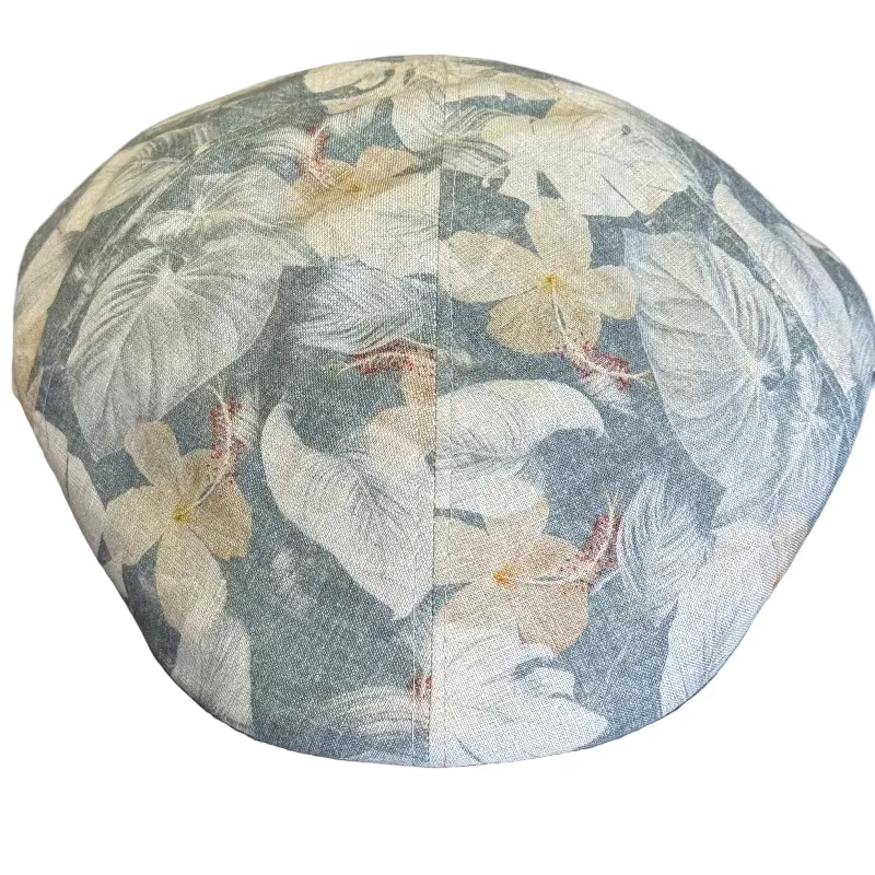 Floral Tropical Themed, Jimmy Buffet vibes split panel pub cap at FunkyBrims.