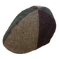Spinwheel Garnet Driving Cap handmade in Italy by FunkyBrims – red and brown patchwork