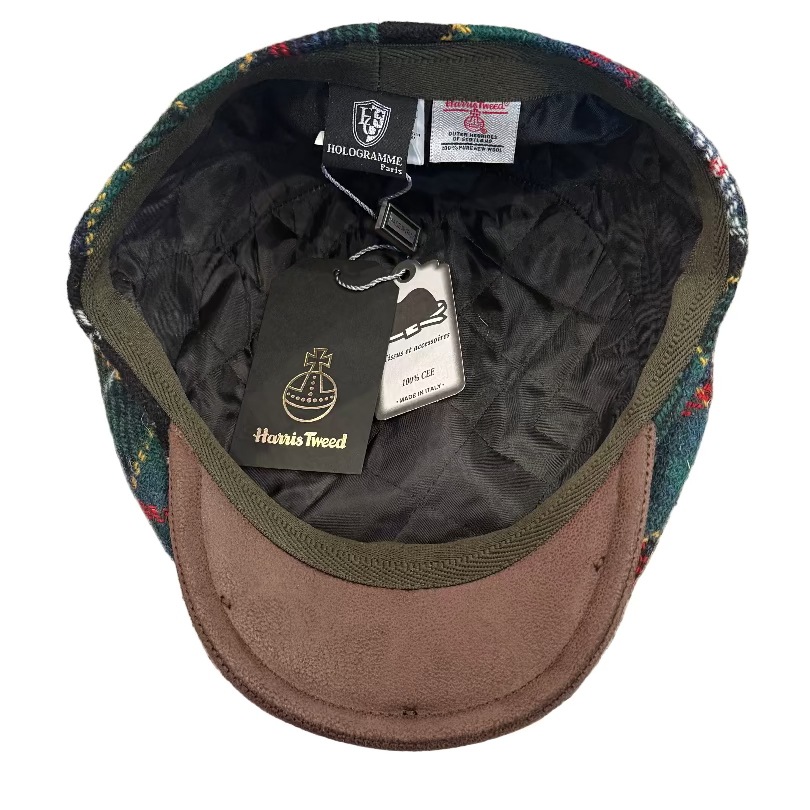 Green Tartan  Harris Tweed Flat cap FunkyBrims