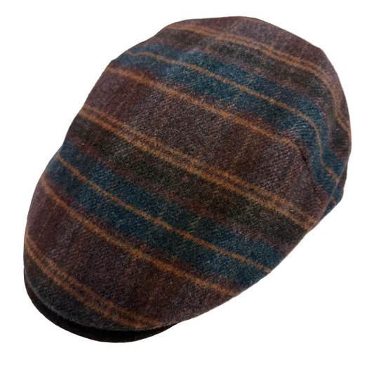Limited Quantity Plum Plaid Split Flat Cap by Alfonso d’Este x FunkyBrims