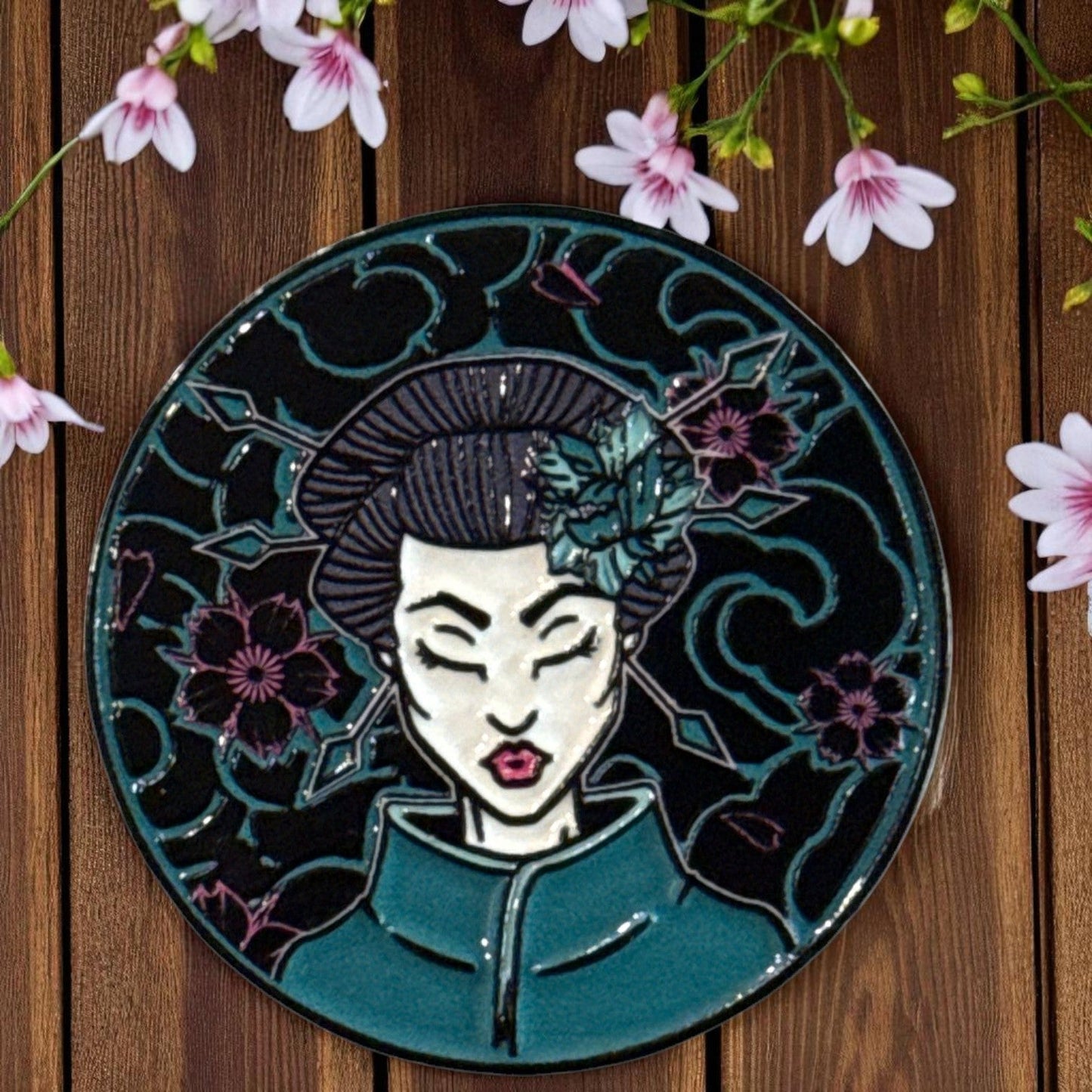 The Geisha Enamel Cap Pin by Hales Speed Shop x FunkyBrims
