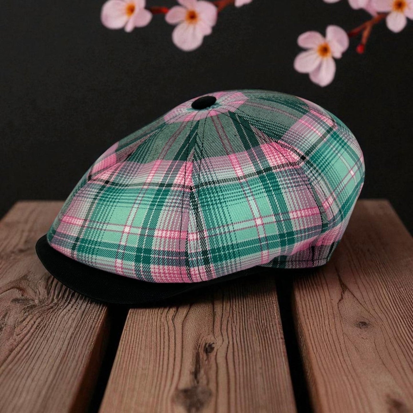 The "Geisha" Flannel Newsboy Hales Speed Shop X FunkyBrims Collab with Cap Pin