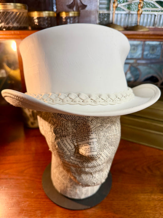 Ghost Rider White Leather Top Hat