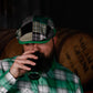 Feelin’ Lucky / Green Cheyenne Patchwork Flat Cap -  Hales Speed Shop X FunkyBrims Collab (with Pin)