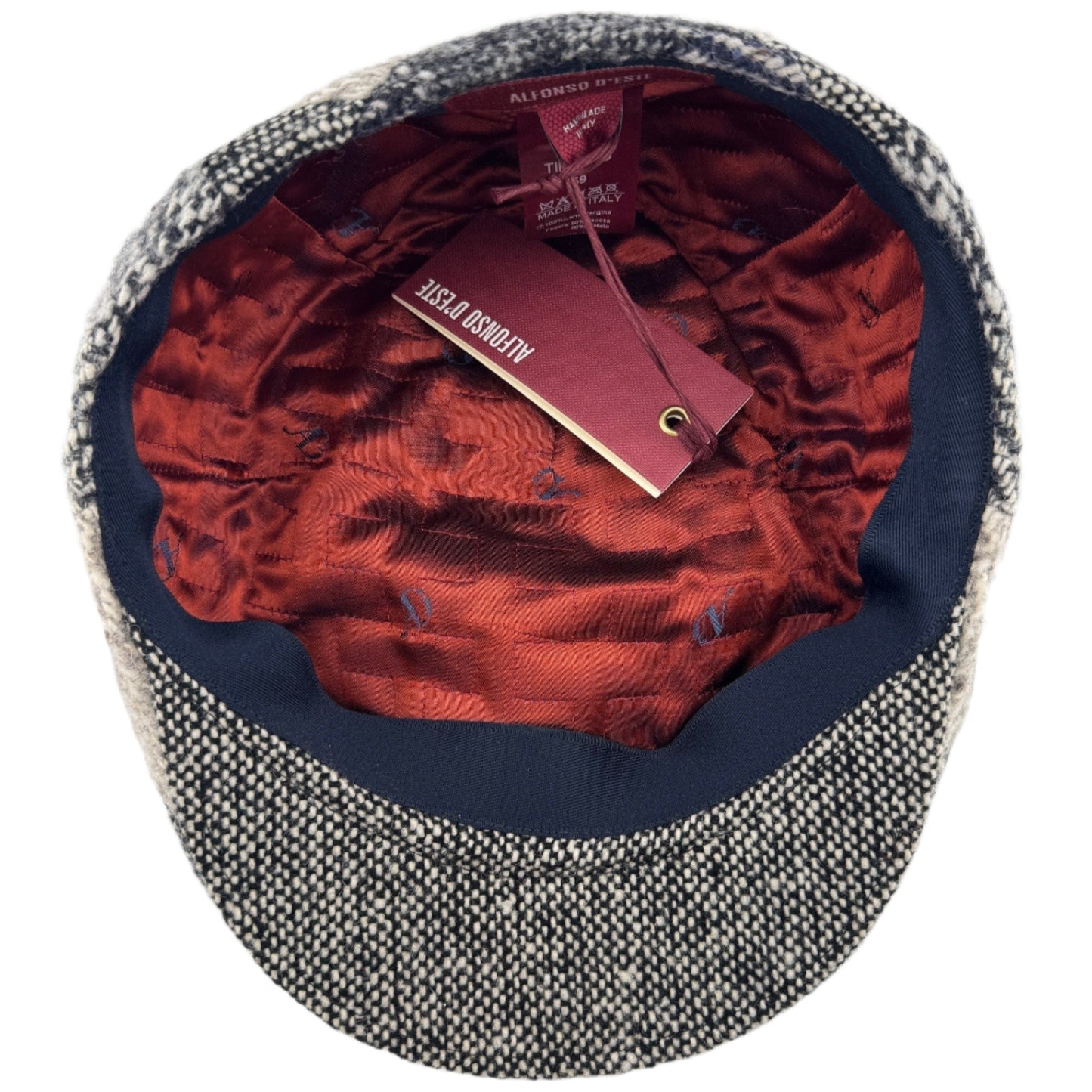 The Light Grays Patchwork Flat Cap by Alfonso D'Este