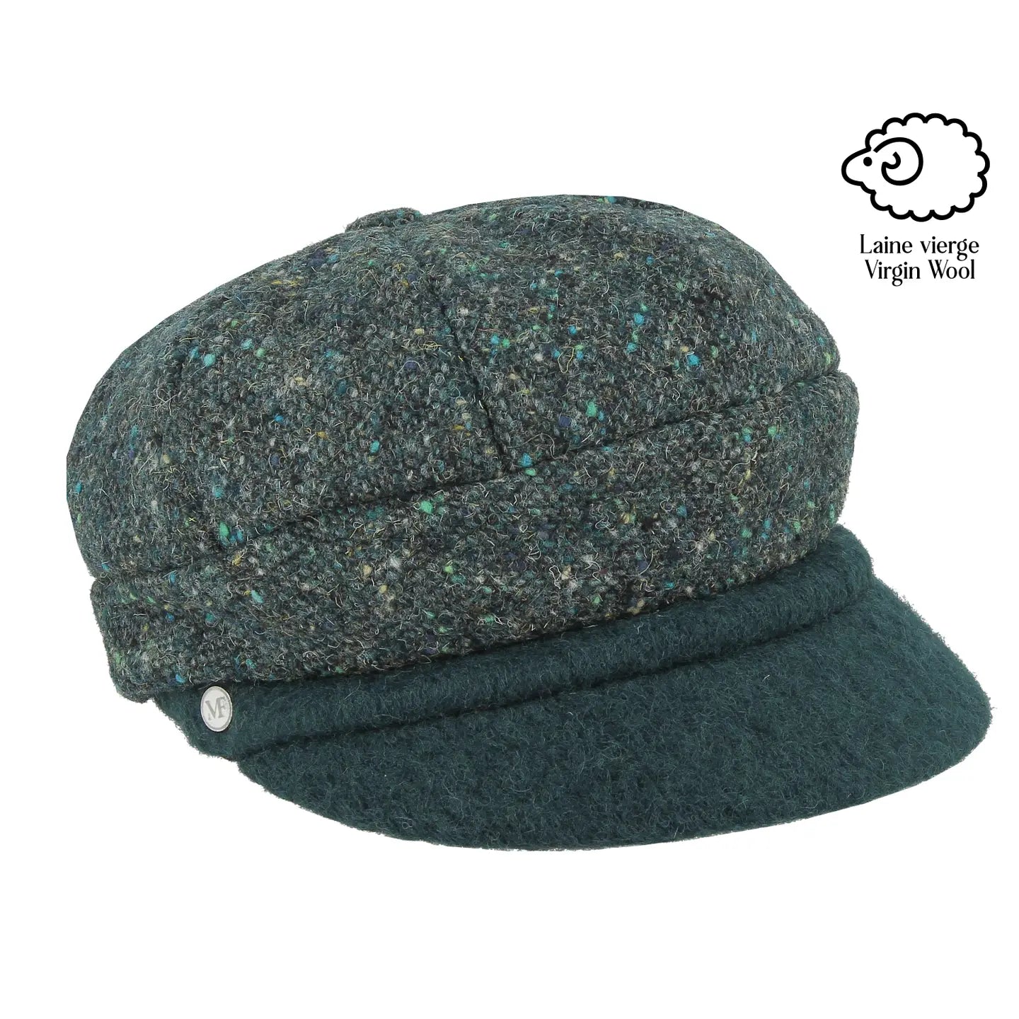Gavroche Green Wool Women's Cap by Flechet