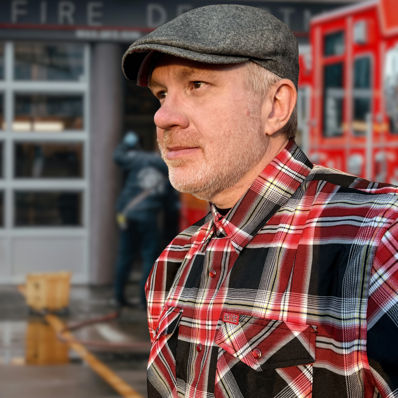 Leatherhead Gray Flat Cap -  Hales Speed Shop X FunkyBrims Collab (with Pin)