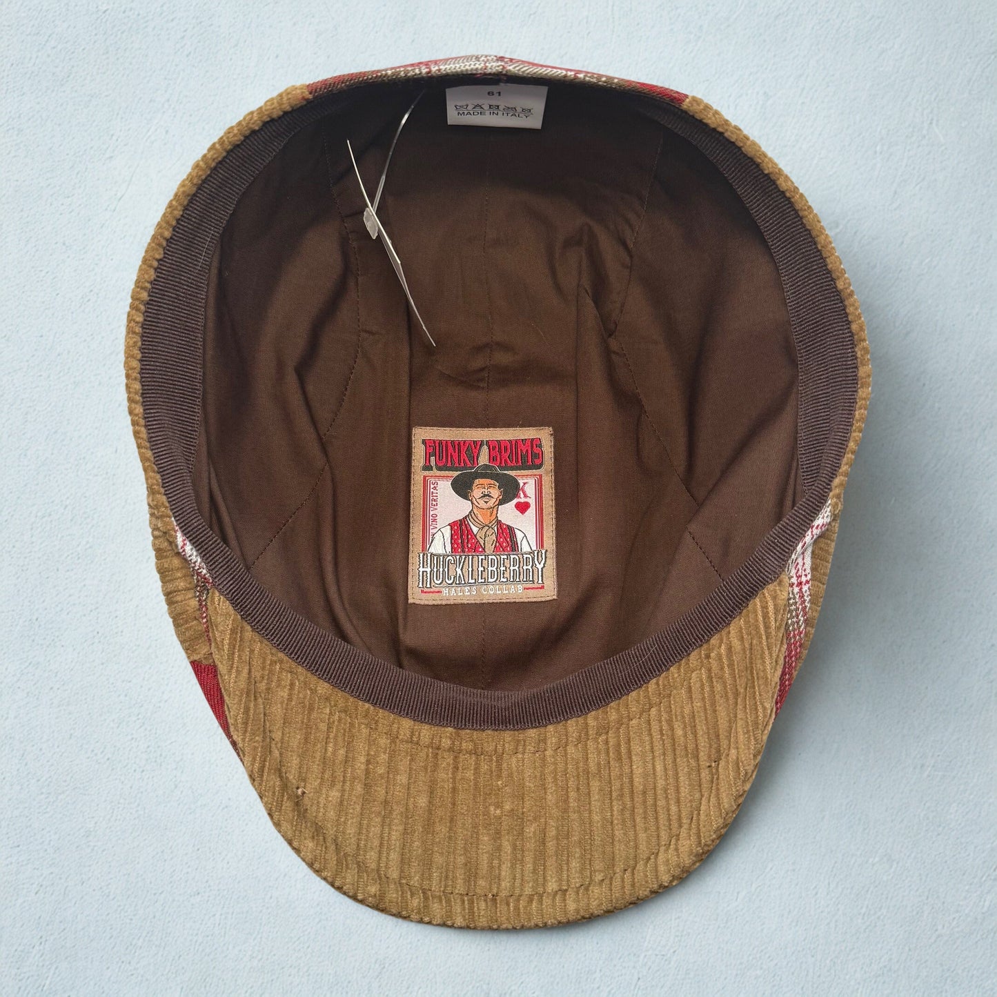 The Huckleberry Flannel Flat Cap Hales Speed Shop X FunkyBrims Collab (with Pin)